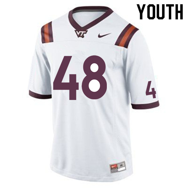 Youth #48 Nikia Peerman Virginia Tech Hokies College Football Jerseys Sale-White